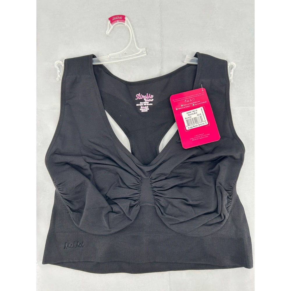 SlimMe by MeMoi Sports Bra Black Extra Extra Large/02 Comfort Top